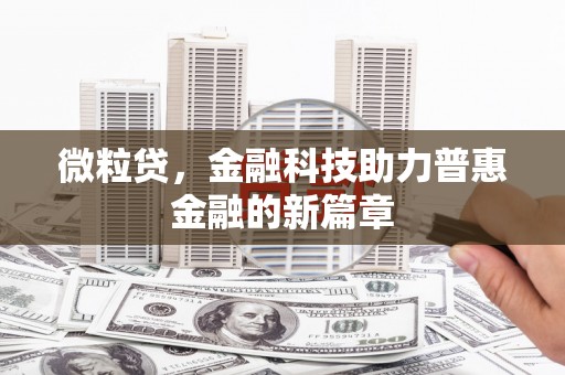 安乐微粒贷，金融科技助力普惠金融的新篇章