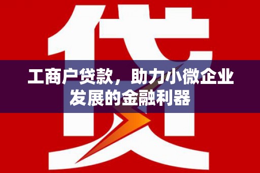 安乐工商户贷款，助力小微企业发展的金融利器