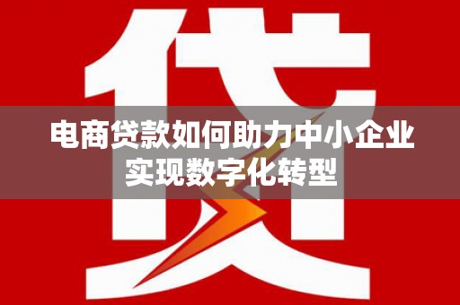 安乐电商贷款如何助力中小企业实现数字化转型