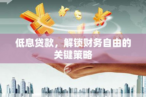 安乐低息贷款，解锁财务自由的关键策略