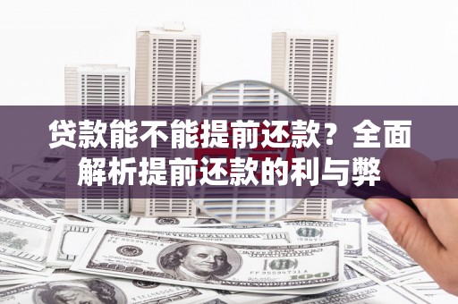 安乐贷款能不能提前还款？全面解析提前还款的利与弊