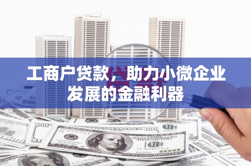 安乐工商户贷款，助力小微企业发展的金融利器
