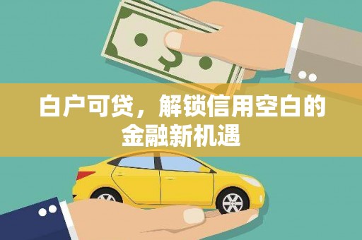 安乐白户可贷，解锁信用空白的金融新机遇