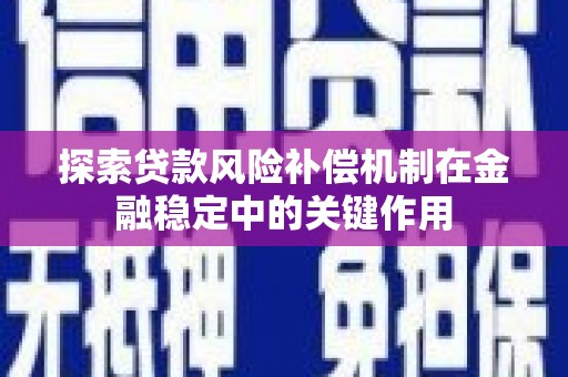安乐探索贷款风险补偿机制在金融稳定中的关键作用