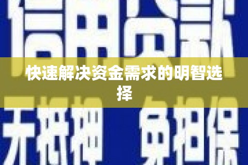 安乐快速解决资金需求的明智选择