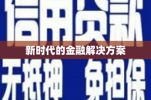 安乐新时代的金融解决方案